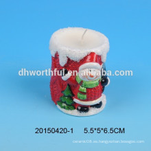 Decoración de Navidad de terracota, titular de tealight de cerámica de Navidad con figura de muñeco de nieve